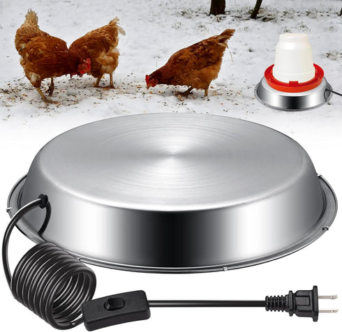 12 Inch Chicken Water Heater Base, 5 Gallons Poultry Drinker Heater Base