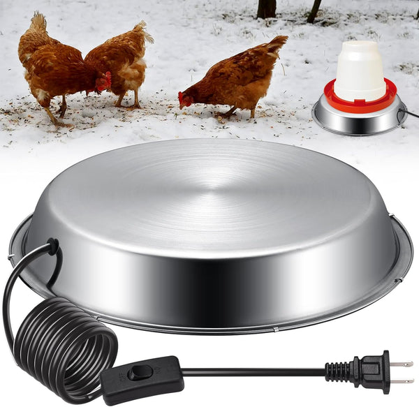 12 Inch Chicken Water Heater Base, 5 Gallons Poultry Drinker Heater Base
