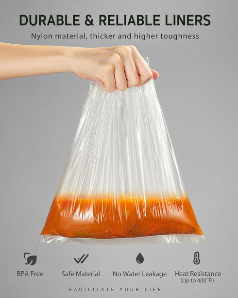 Syntus Slow Cooker Liners, 30 Count Disposable Cooking Bags for 3QT to 8QT Slow Cooker, 13"x 21", 30 Liners
