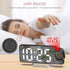 Projection Alarm Clock for Bedroom, Digital Clock with 180° Rotatable Projector, Large Display LED Alarm Clock
