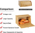 HOMEKOKO Vintage Large Wood Bread Box for Kitchen Counter, Retro Design, Single Layer Bamboo Food Storage Bin