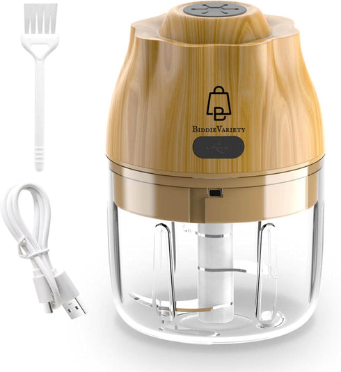 Electric Mini Food Chopper, 250ML, Compact Wireless Processor for Garlic, Fruit, Vegetable, Ginger, Chili, Meat, Wood