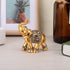 Feng Shui Lucky Elephant Statue, Golden Elegant Figurine, Small Resin Home Decoration