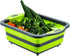 YZWDTGS Collapsible Cutting Board with Colander, Foldable Multi-function Kitchen Plastic Silicone Dish Tub, Fruits Vegetables Wash and Drain Sink Storage Basket (Green)