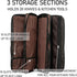EVERPRIDE Large Knife Bag for Chefs Holds 20 Knives PLUS Zippered Compartment for Kitchen Tools
