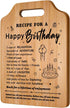 Birthday Gifts for Women: Unique Recipe for A Happy Birthday Cutting Board for Her Mom Sister Wife Friend