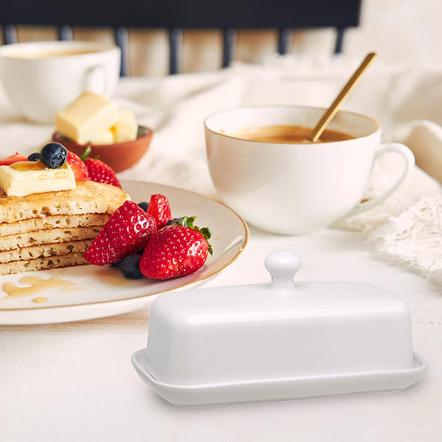 Porcelain Butter Dish with Lid by HIC Kitchen