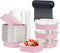 LNYZQUS 4” Mini Pie Tins, 40 Pack 7.5oz Aluminum Foil Muffin Tins with Lids, Disposable Baking Cups - Pink