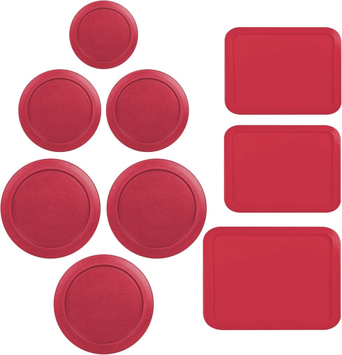 Replacement Lids for Pyrex Containers, 1-Cup (1), 2-Cup (2), 4-Cup (2), 7-Cup (1), 3-Cup (2), 6-Cup Round Rectangle