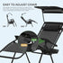 Athena Collection Folding Zero Gravity Chair with Canopy, Adjustable Lounge Chair Recliner, Outdoor Lawn Chair Camping