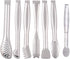 Small Serving Tongs Set, 6-Inch Appetizer Tongs, Stainless Steel Mini Tongs, Set of 6