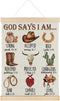 SereneHanctuary Western Christian Wall Art, God Says I Am Cowboy Nursery Wall Decor,