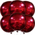 KatchOn Huge Metallic Red Balloons - 22 Inch, Pack of 6 Round 4D Mylar Balloons for Birthday, Anniversary Decorations