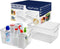 Multi-purpose Refrigerator Bins, 2 Pieces Large Capacity Stackable Fridge Bin Organizer with Easy Grip Handles
