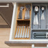 Bamboo Silverware Drawer Organizer, Kitchen Cutlery Tray, Utensil Holder for Spoons, Forks, Knives