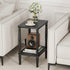 LUCKNOCK Small Side Table for Small Spaces, Vintage End Table, Narrow Couch Side Table with Storage, Skinny Nightstand