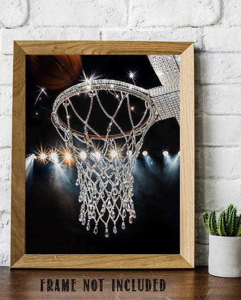 The Money Shot Diamond Basketball Hoop: 11x14 Unframed Poster - Luxury Hoop for Hoopers, Game Room Decor