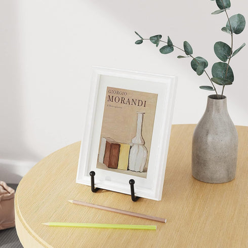 3 Pack 4.5 Inch Plate Stands for Display, Vinyl Table Top Display, Metal Frame Holders for Pictures, Art