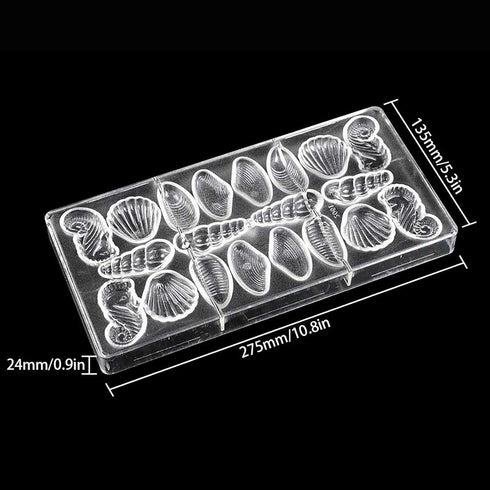 Polycarbonate Chocolate Mold - DIY Handmade Candy Mould with 5 Shell Styles for Pastry Tools Bakeware