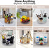 Lazy Susan Turntable Food Storage Container for Cabinets, BPA Free Spinning Organizer Rack for Spices