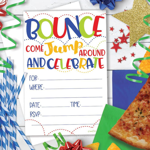 Bounce House or Jumping Party Invitations with Envelopes (20 Count)