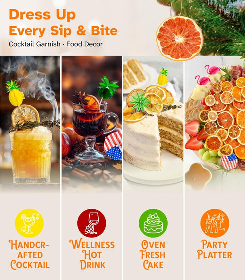 Set, 4 70+ 25 Dehydrated Citrus Slices Varieties, Pieces - Christmas Cocktail/Food Garnishing - Citrus Potpourri