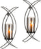 Candle Sconces Decorative Wall Art Set of 2 Black - Hurricane Candle