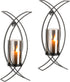 Candle Sconces Decorative Wall Art Set of 2 Black - Hurricane Candle