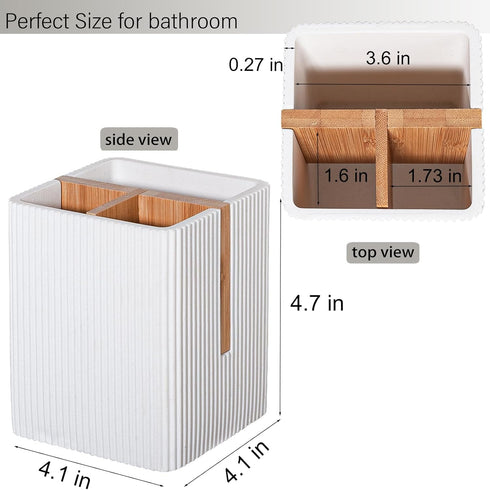 rejomiik Toothbrush Holders for Bathroom Countertop, 3 Slots Electric Toothbrush and Toothpaste Storage Organizer