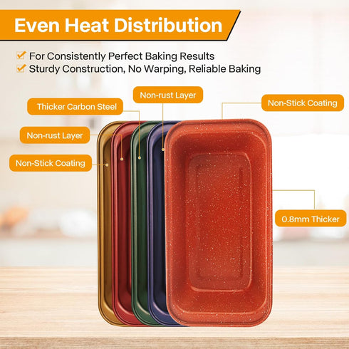 2-Pack 10In Loaf Pan, Nonstick Bread Pans, Banana Bread Pan, Bread Pans for Homemade Bread, Loaf Pan for Family