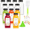 Leaflai Plastic Juice Bottles with Caps 12Pcs -12oz Reusable Juice Containers with Tamper