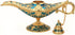 LAUYOO Classic Aladdin Magic Genie Lamp, Metal Carved Arabian Props for Home Tabletop Decoration, Size 7 x 20.7 x 11.3CM