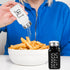 2 Pack Set, Salt and Pepper Shakers Glass Shaker with Stainless Steel Lid, Modern and Cute Farmhouse (Black and White)