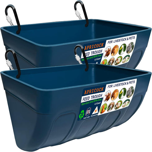 Chicken Feeder Waterer, Goat Feeder - 2 Pack, 5.5 Quart, for Goats