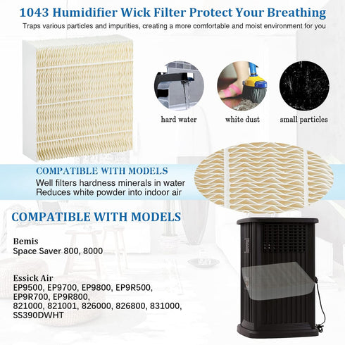 Fetechmate 2 Pack 1043 Humidifier Wick Filter for Essick Air, Bemis Space Saver Humidifiers