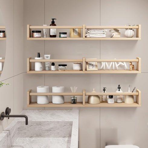 32in Set 3, Fixwal Nursery Bookshelves, Floating Bookshelves for Wall of Wood Wall Mounted Floating Shelves for Baby