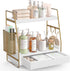 ROPALINS 2-Tier Bathroom Counter Organizer with Drawer & Removable Basket, Wood & Metal