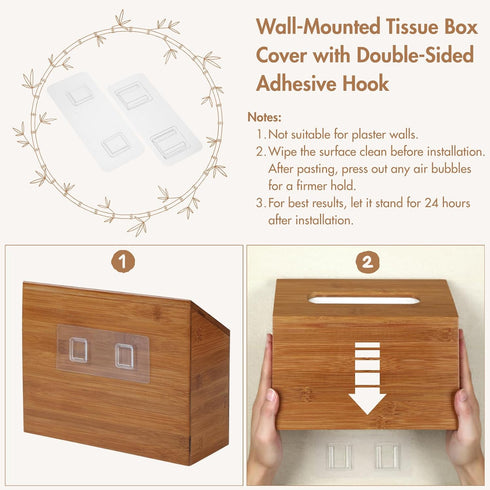 Gobam Carbonized Bamboo Hand Towels Box Cover, Compatible with Kleenex Hand Towels, Wall Mountable Paper Towel Holder