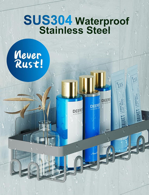 GVY 5 Pack, Shower Caddy Adhesive Shower Organizer Bathroom Shelves,Rustproof Bathroom Organizers and Storage for Home