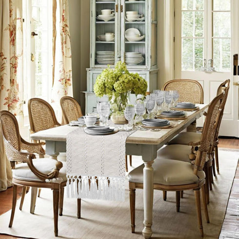 72 Inches yuboo Boho Table Runner Long, Spring Dresser Runners for Bedroom, Long Coffee Table Runner for Dining Room