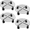 SINJEUN 4 Pack 10.6 Inch Metal Plant Caddy, Rolling Potted Plant Dolly,