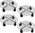 SINJEUN 4 Pack 10.6 Inch Metal Plant Caddy, Rolling Potted Plant Dolly,