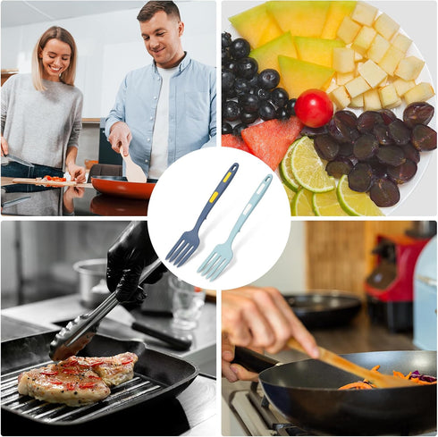 2pcs Silicone Cooking Forks, Multifunctional Heat Resistant Nonstick Blending Forks for Kitchen Cooking and Baking