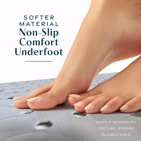 39"x16" SlipX Solutions Power Grip Bathtub Safety Mat | Precision Grip Technology for Longer, Stronger, & Softer Wet