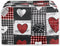 Bulopur Microwave Toaster Cover, Red Black White Love Heart Lattice, Quilted Dust Protection for Standard Toasters