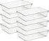 Ravinte 6 Pack Drawer Organizer - 6" X 9" Clear Plastic Storage Bins, Non-Slip Acrylic Organizers for Makeup, Jewelry