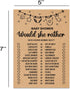 Misaidou Set 30 Baby Shower Game Cards, Would She Rather Baby Shower Games Ideas, of Cards, Rustic Bridal Wedding