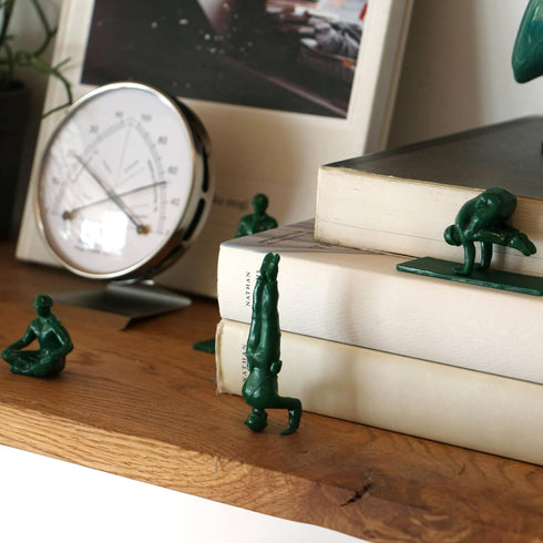 Yoga Joes Series 1 Green Toy Soldiers, Set of 9 Army Men Yoga Pose Figurines for Home or Office Decor