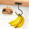 Self Adhesive Banana Hook Under Cabinet Foldable Banana Hanger Black Metal Under