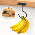 Self Adhesive Banana Hook Under Cabinet Foldable Banana Hanger Black Metal Under